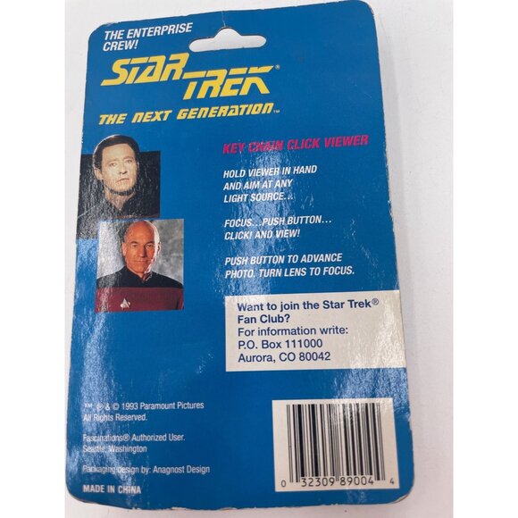 Star Trek The Next Generation Keychain Click Viewers 1993 Set Of 2 Alien & Crew - Picture 2 of 7